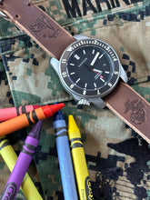 Load image into Gallery viewer, Zulu Strap - Horween Chromexcel - Natural- Eagle, Globe and Anchor